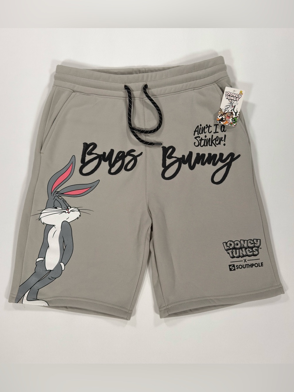 Southpole Looney Tunes Bugs Bunny Sweat Shorts Mens Large Gray Fleece NWT New